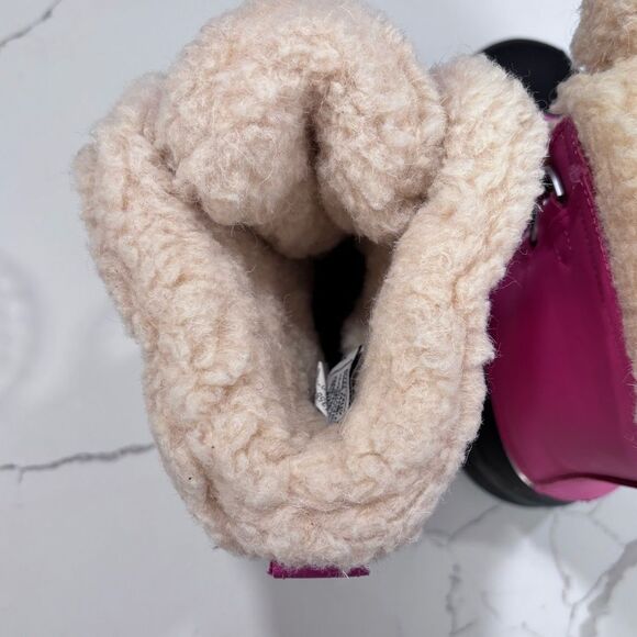 BearPaw | Girls Leather Pink Faux Fur Winter Snow Boots Size 5 - Picture 10 of 15